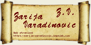Zarija Varadinović vizit kartica